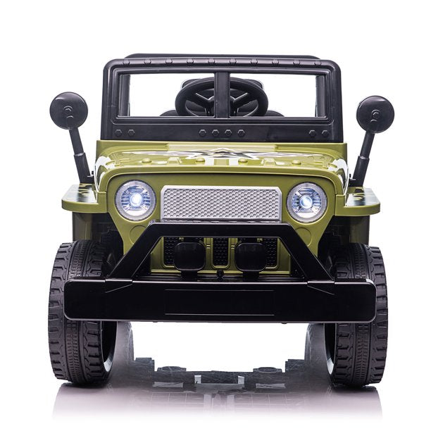 iYofe Kids Ride On Truck Car,12V Battery Powered Electric Car Toy with LED Lights, horn, Powered Ride on Car for Kids 3-6years old Boys &Girls, Green