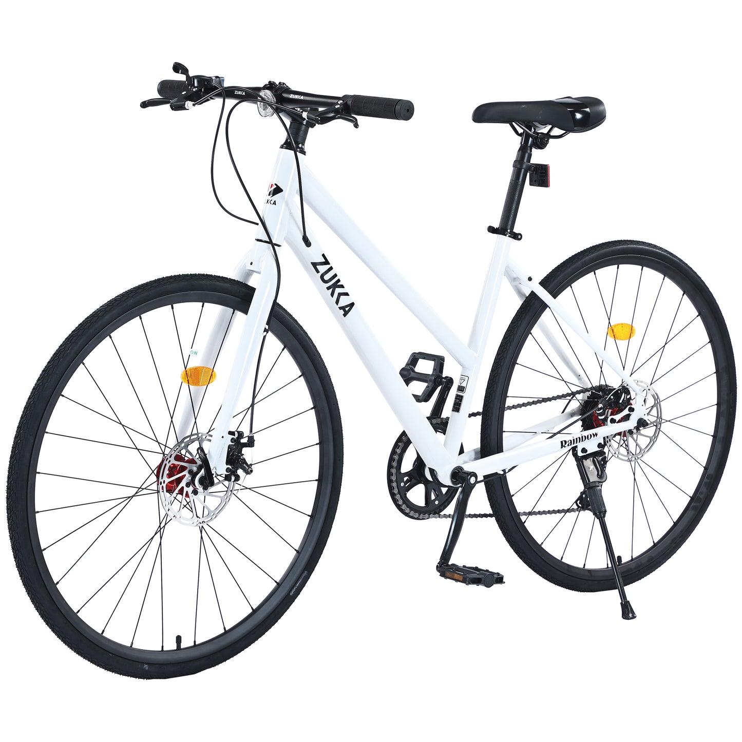 Hybrid Bike 700C for Men and Women, Shimano 7 Speed Road Bike for Adults, City Bicycle with Disc Brake, 85% Pre-assembled