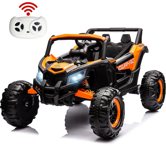 iYofe 24V Ride On UTV Car for Kids, Battery Powered Ride On Toys with Remote Control, 4 Wheeler Ride on Vehicle with Music, USB, Bluetooth, Electric Cars for Kids Boys Girls 3-8 Ages Gifts, Orange