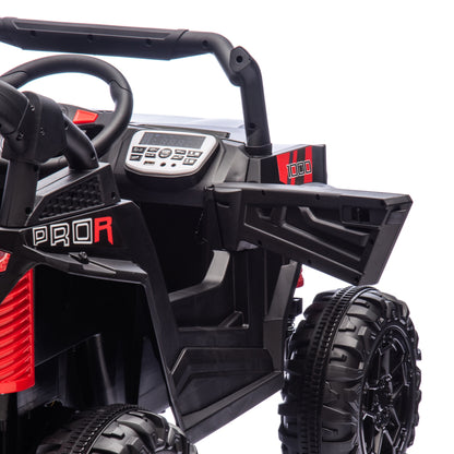 24V Powered Ride on Car UTV, Kids Ride on Toys for Toddlers Ages 3+, 400W 2 WD Ride on Vehicles with Remote Control, Bluetooth, Music, 4 Wheels Suspension, Electric Cars for Kids Boys Girls, Black