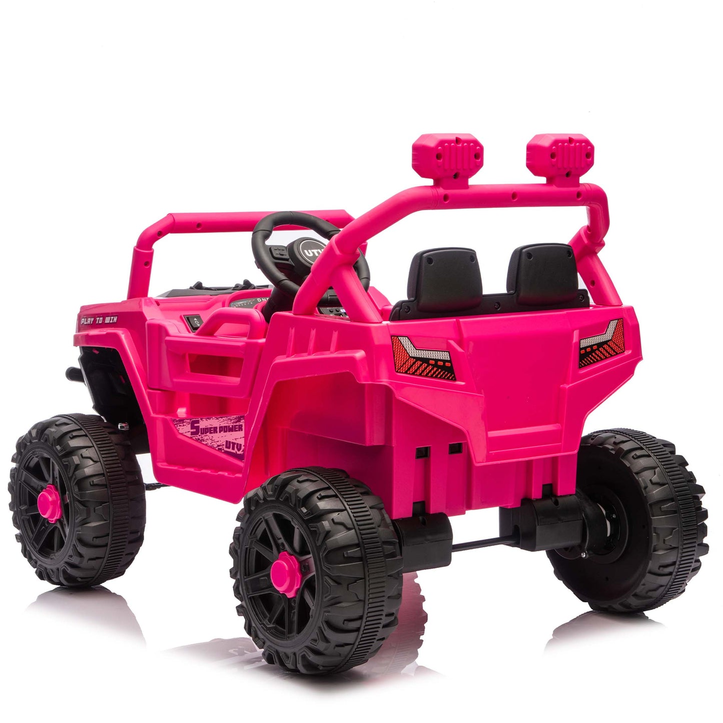iYofe 12V Powered Ride on Car UTV, Kids Ride on Toys for Toddlers Ages 3-5, Ride on Vehicles with Remote Control, Bluetooth, Music, 4 Wheels Suspension, Electric Cars for Kids Boys Girls, Pink