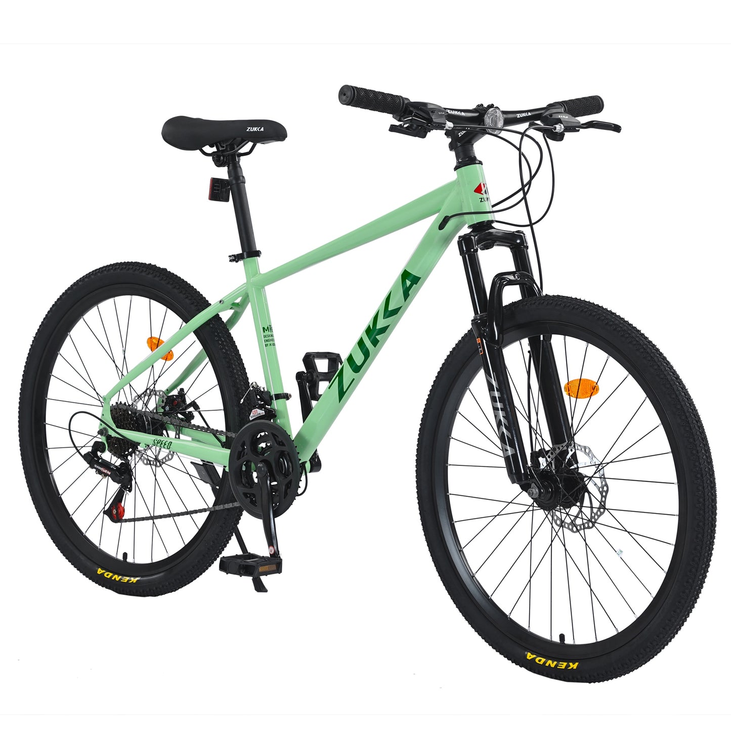 26" Mountain Bikes for Adults Teens, 24 Speed Mountain Bicycle w/ Disc Brakes, Bike for Mens Womens, City Commuter Bikes Suit for Rider Height 5'4"-6'2", 85% assembled (Green)
