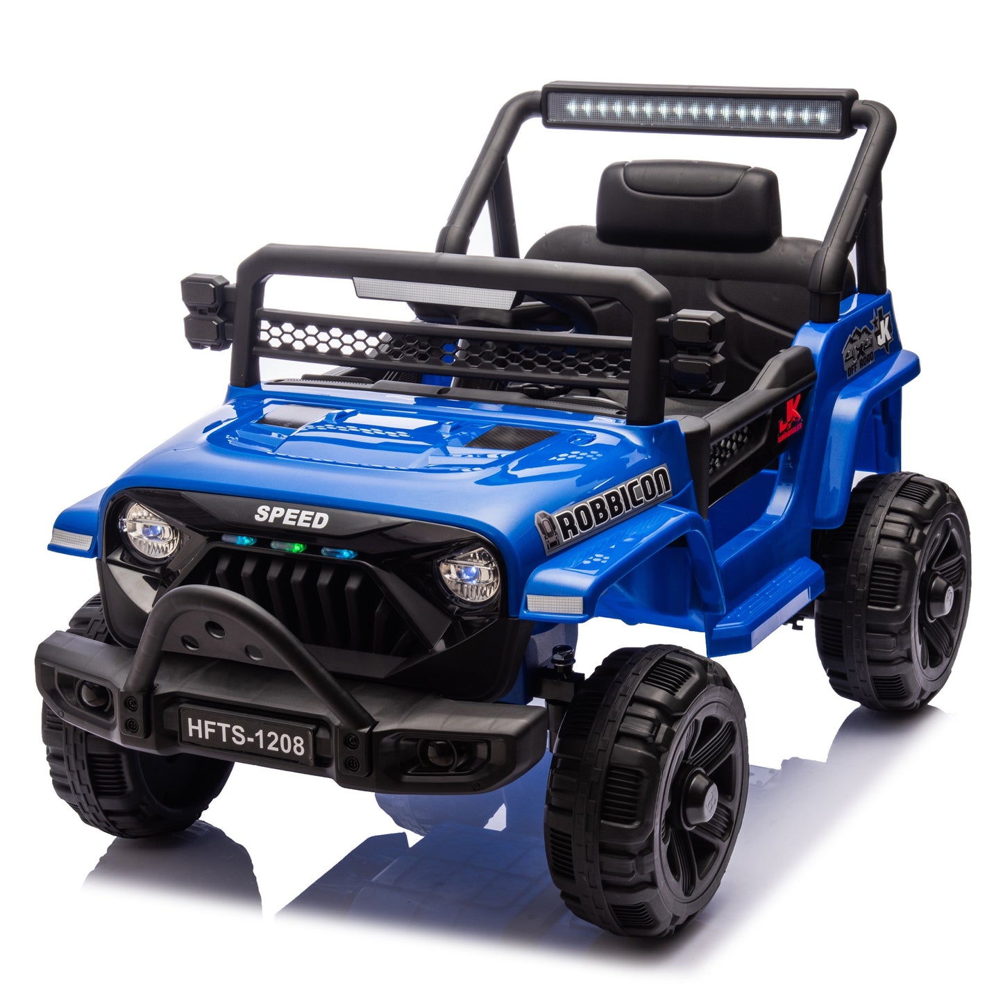 12V Powered Ride on Truck, Ride on Toy Car with Remote Control, Kids Car Electric Vehicles for Boys Girls with Microphone Jack, 4 Wheeler Suspension, Bluetooth, MP3/USB, 3 Speeds, LED Lights, Blue