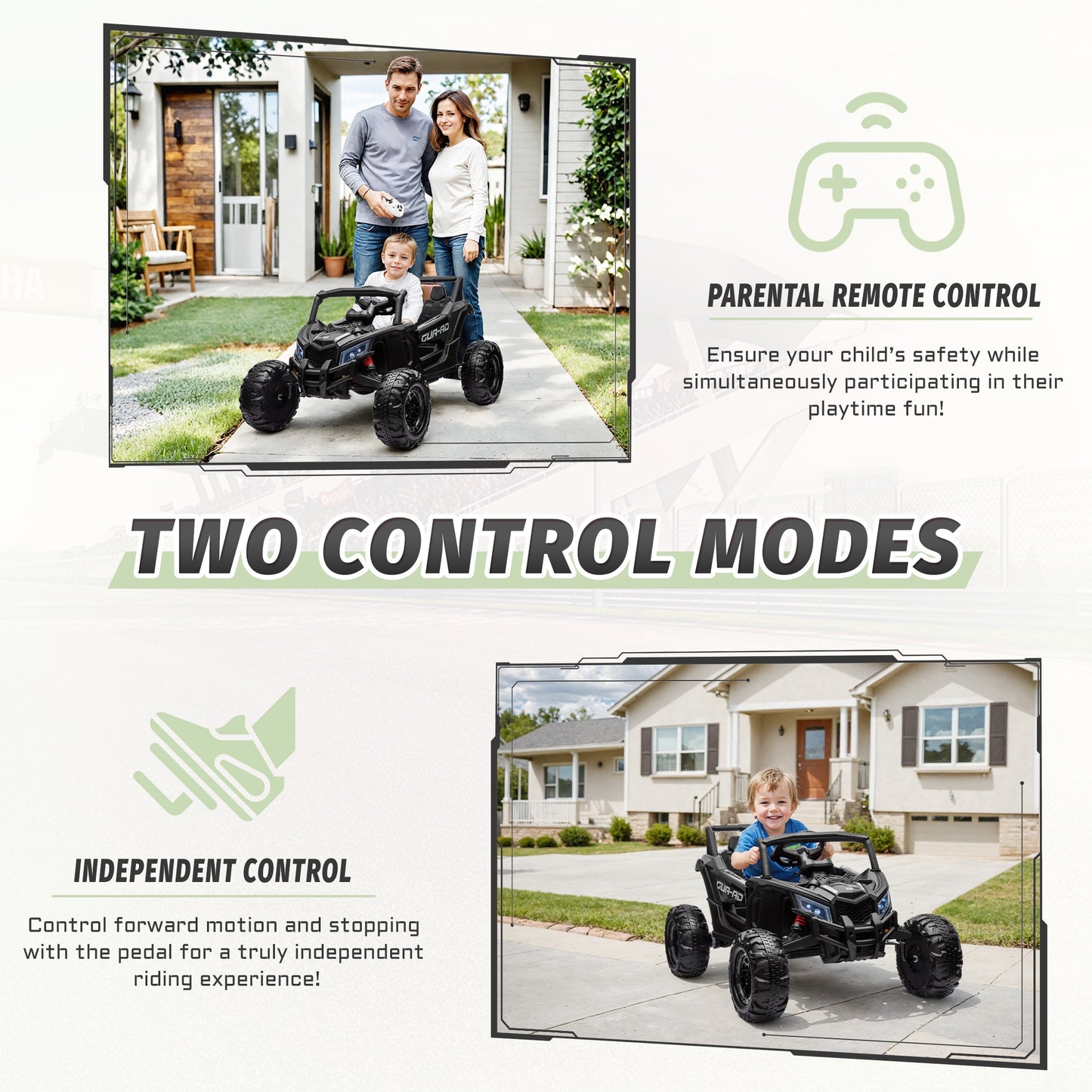 iYofe 24V Ride on Toys for Big Kids, Kids Ride on Car for Boys Girls 3-6, Powered Ride on UTV Electric Cars for Kids w/ Remote Control, Bluetooth Music, LED Lights, 4 Wheels Spring Suspension, Black