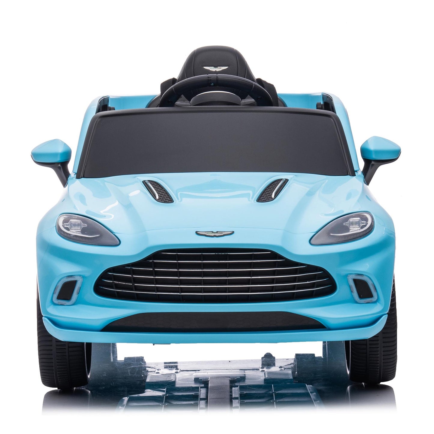 Aston Martin 12V Powered Ride On Cars with Remote Control, 4 Wheels Kids Electric Cars Vehicle with Bluetooth, LED Light, Music, USB/FM Radio, Kids Ride on Toys for Boys Girls Birthday Gifts, Blue