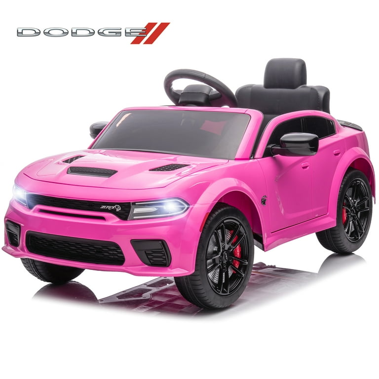 iRerts 12V Dodge Charger SRT Boys Girls Kids Ride on Car Toys, Electric 12V Battery Operated Riding Toys with Remote Control, Bluetooth, LED Lights, MP3 for Birthday Gift