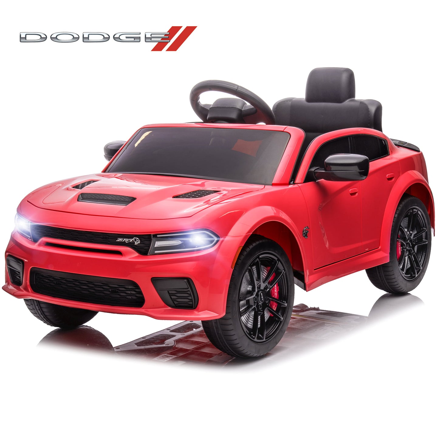 iRerts 12V Dodge Charger SRT Boys Girls Kids Ride on Car Toys, Electric 12V Battery Operated Riding Toys with Remote Control, Bluetooth, LED Lights, MP3 for Birthday Gift