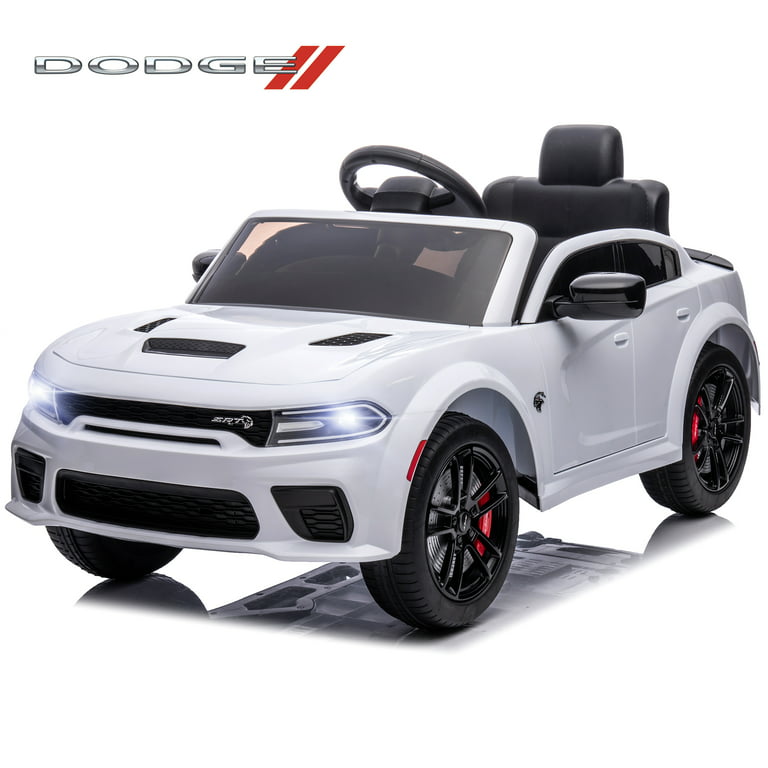 iRerts 12V Dodge Charger SRT Boys Girls Kids Ride on Car Toys, Electric 12V Battery Operated Riding Toys with Remote Control, Bluetooth, LED Lights, MP3 for Birthday Gift