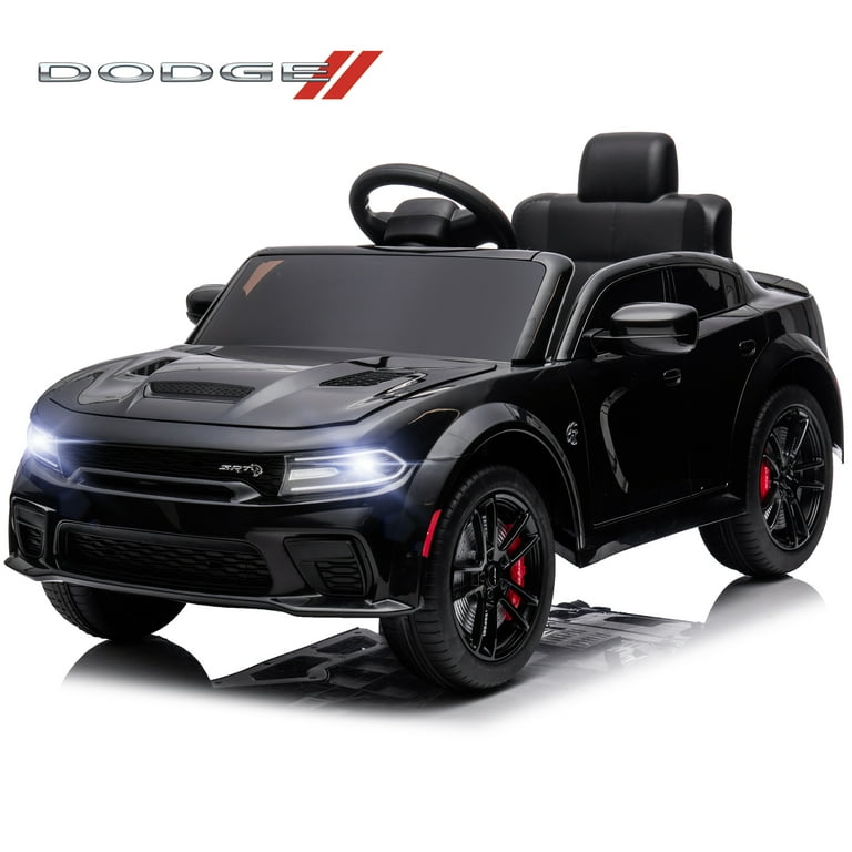 iRerts 12V Dodge Charger SRT Boys Girls Kids Ride on Car Toys, Electric 12V Battery Operated Riding Toys with Remote Control, Bluetooth, LED Lights, MP3 for Birthday Gift