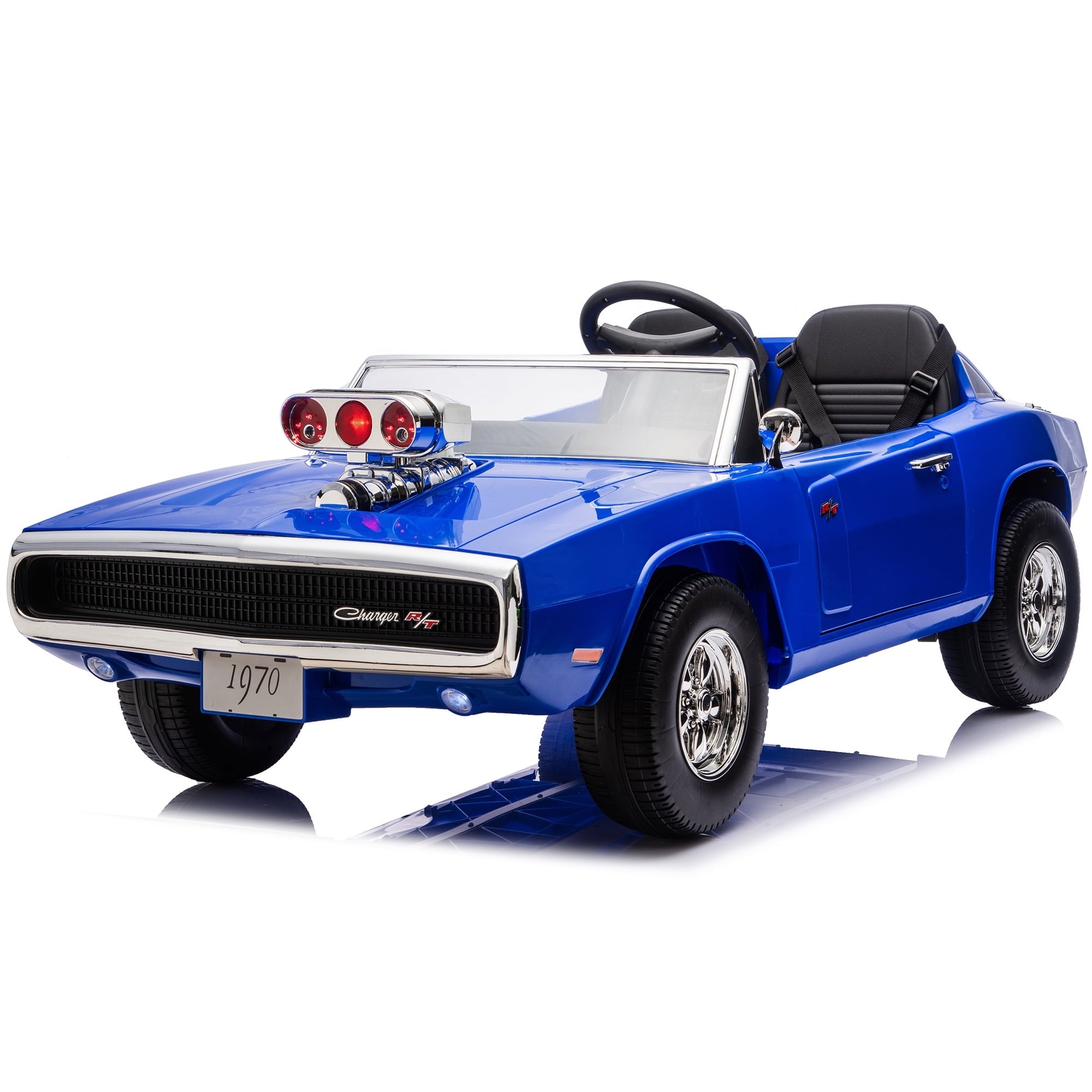 iYofe 24V 2 Seater Licensed 1970 Dodge Charger R/T Powered Ride-On Car with Remote Control & Safety Belt