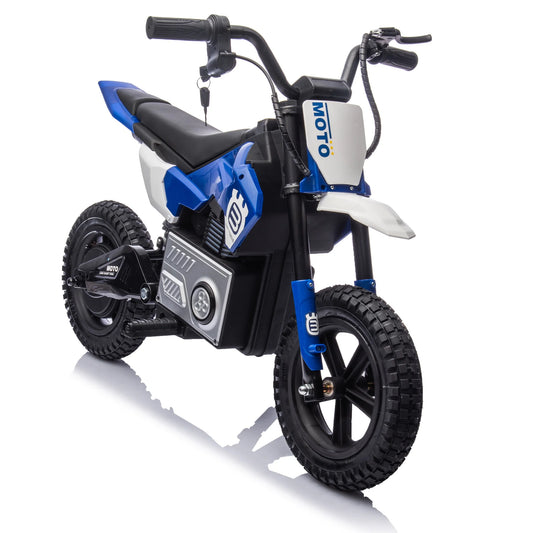 24V Electric Dirt Bike, 200W Powered Electric Ride on Toy with Key Switch, Throttle, Brakes, Bluetooth, Music, Horn, Electric Motorcycle Speed Up to 9.38 MPH, Off Road Motocross for Boys Girls 5-15