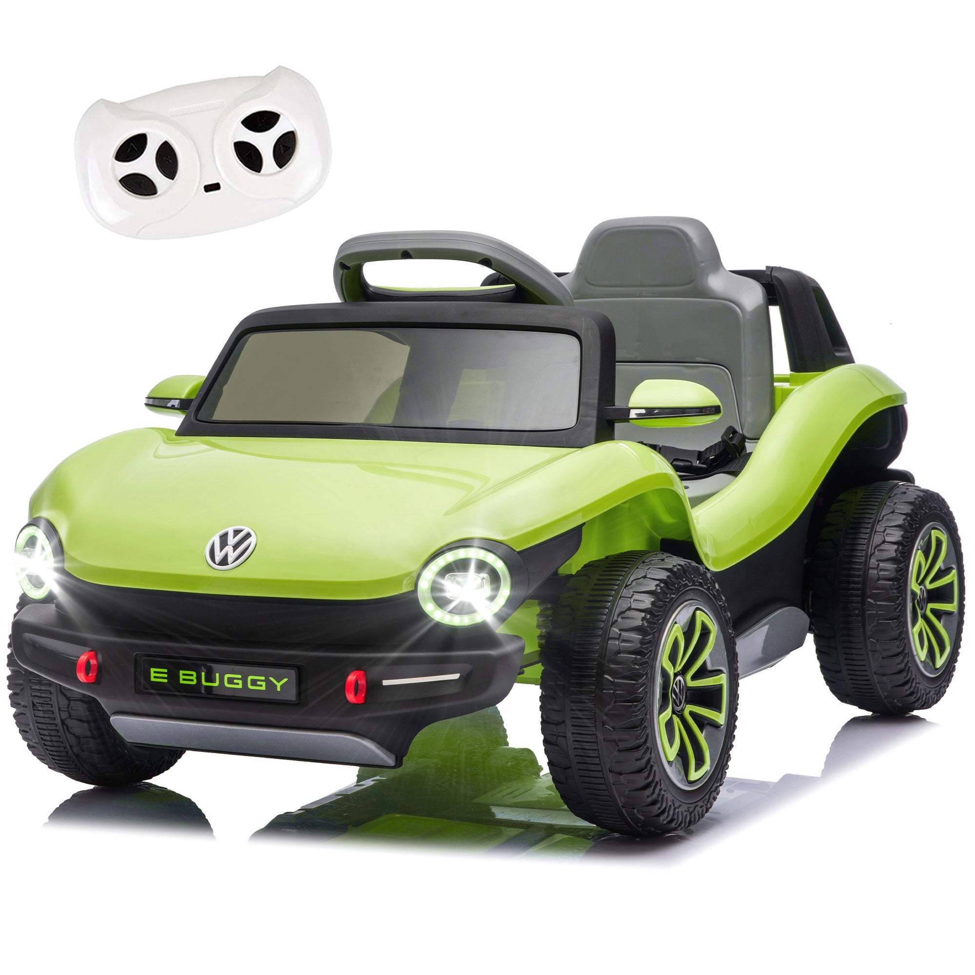 12V Ride on Toys, Licensed Volkswagen Beetle Powered Ride on Cars with Remote Control, Bluetooth, Music, USB Ports, LED Lights, 4 Wheels Suspension, Electric Car for Kids Boys Girls Ages 2-5, Green