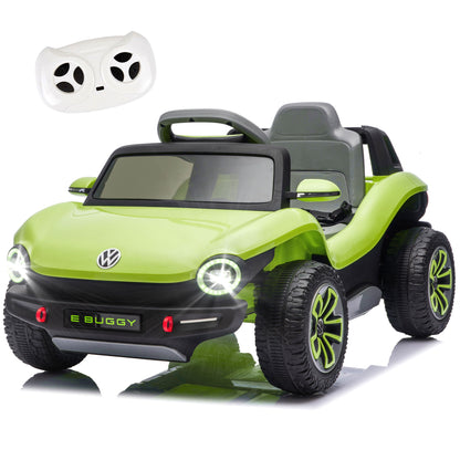 12V Ride on Toys, Licensed Volkswagen Beetle Powered Ride on Cars with Remote Control, Bluetooth, Music, USB Ports, LED Lights, 4 Wheels Suspension, Electric Car for Kids Boys Girls Ages 2-5, Green