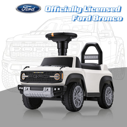 iYofe Kids Ride on Push Car 2 in 1, Ford Bronco Raptor Toddlers Ride on Push Toys with Horn, Music, Handle, Under Seat Storage, Ride on Toys for Toddlers 18 Months +, White