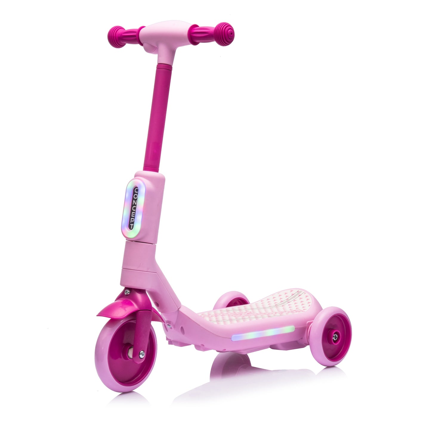 iYofe 3 Wheel Scooter for Kids, 6V Kids Electric Scooter for Boys Girls 3-6 Years Old, Kids Scooter for Toddlers with Music, Steam Sprayer, Colorful Front/Deck Light, Pink