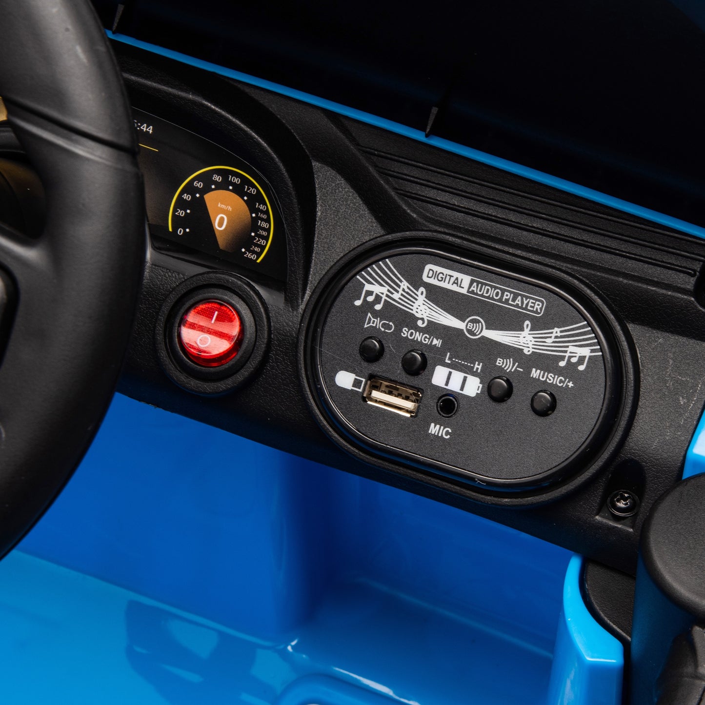 iYofe 12V Ride on Toys for Kids, Powered Ride on Cars with Remote Control, Bluetooth Music, USB/MP3 Port, LED Light, 4 Wheel Suspension, Kids Electric Cars for Boys Girls Ages 2-5 Gifts, Blue