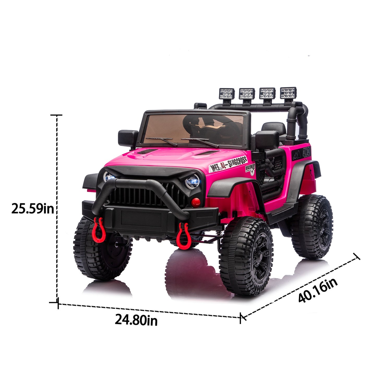 iYofe 24V Powered Ride on Cars for Toddlers, Ride on Truck for kids Boys Girls Gifts 2-5, Ride on Toys with Remote Control, Bluetooth, Music, LED Light, MP3 Player, 4 Wheel Suspension, Rose Pink