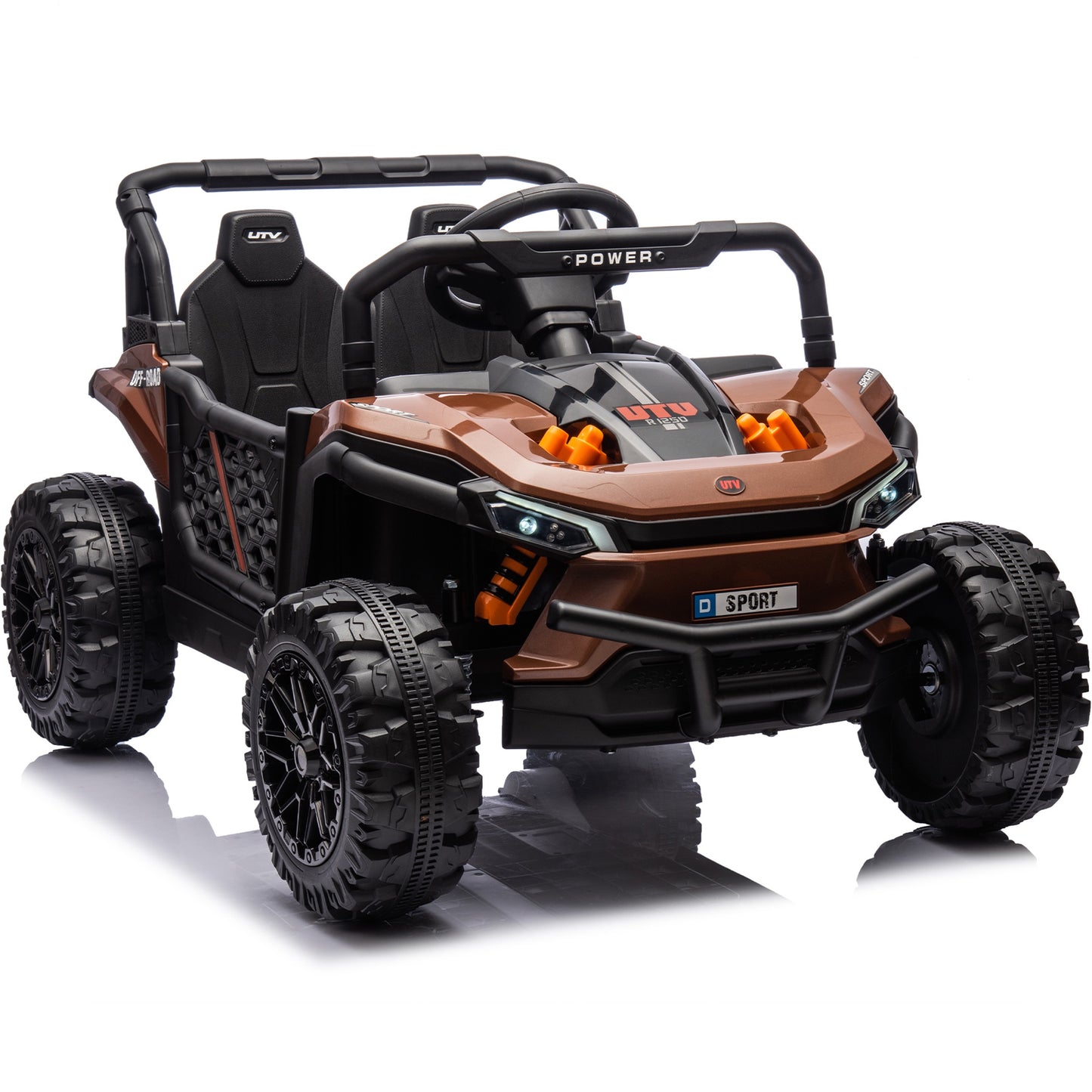 24V Kids Ride on Toy UTV w/Parents Remote Control, Battery Powered Motorized Electric Vehicle Car w/Bluetooth and Rear Storage, Ride on Car UTV for Boys Girls Ages 3-8, Four Wheel suspension