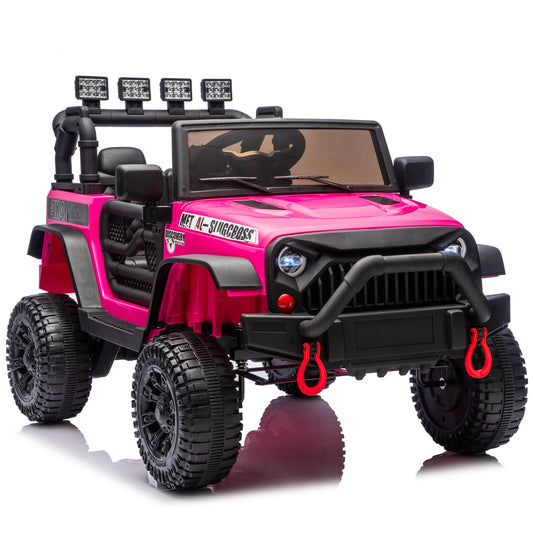 iYofe 24V Powered Ride on Cars for Toddlers, Ride on Truck for kids Boys Girls Gifts 2-5, Ride on Toys with Remote Control, Bluetooth, Music, LED Light, MP3 Player, 4 Wheel Suspension, Rose Pink