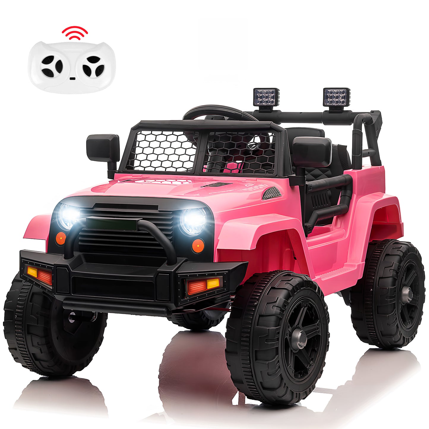 12V Kids Ride on Car with Remote Control Ride on Toy for Girls and Boys Battery Powered Electric Vehicle for 3-5 Years Old Ride on Truck, 3 Speed