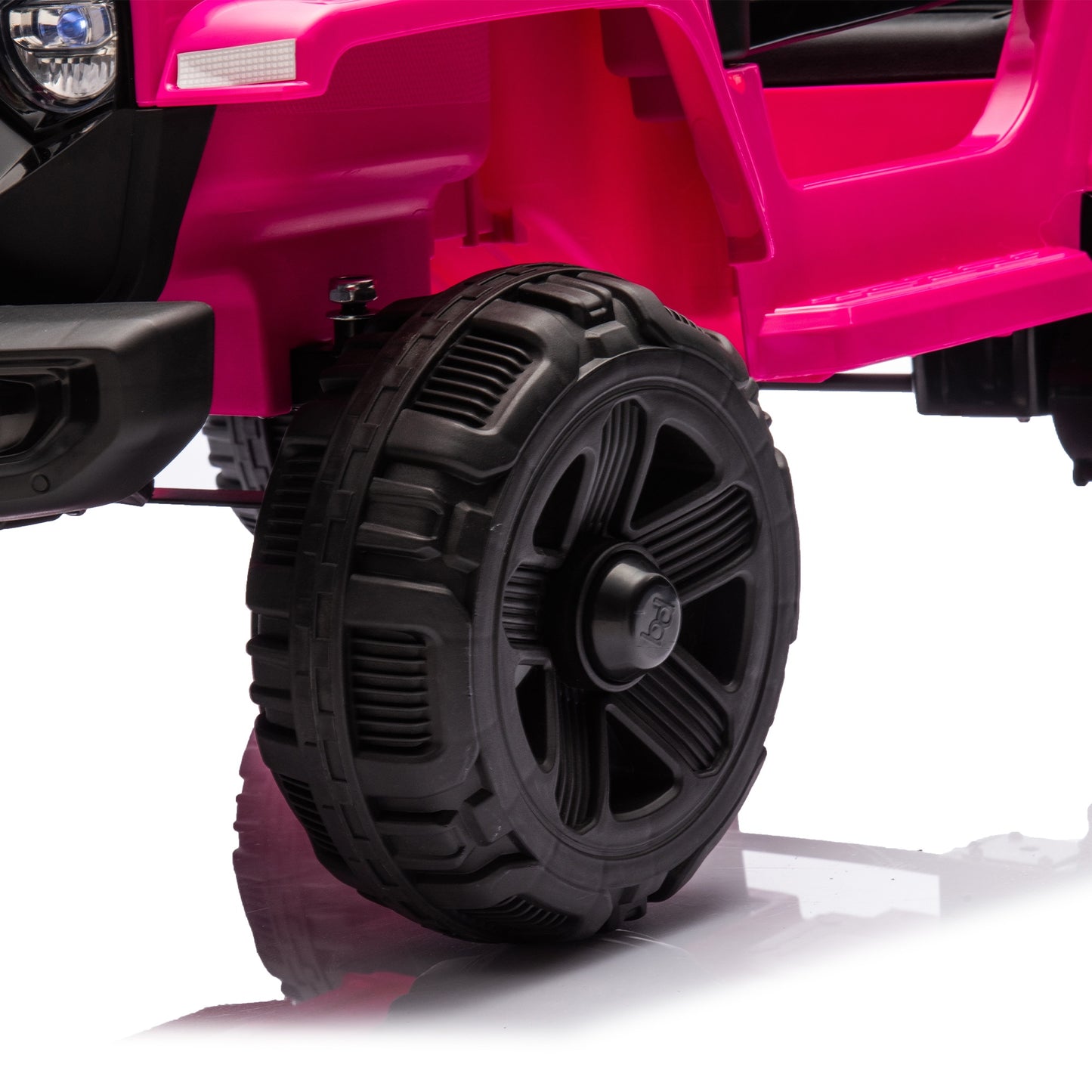 iYofe 12V Ride on Cars with Remote Control, Powered Kids Ride on Toys Truck for Boys Girls Ages 2-5, Toddler Cars Kids Electric Vehicles with Bluetooth Music, USB/MP3 Ports, 4 Wheel Suspension, Pink