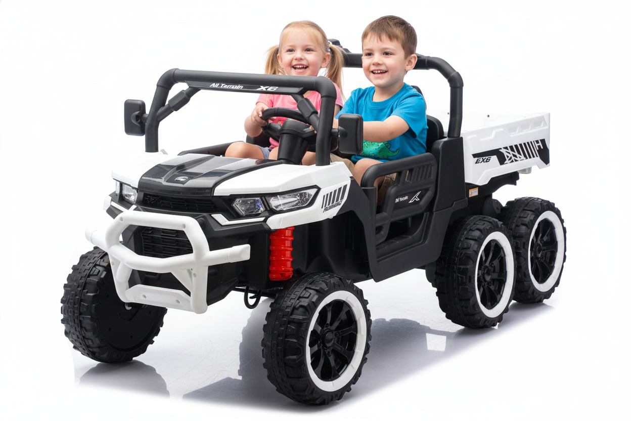 24V 2 Seater Ride on Dump Truck Car, 4WD Ride on Toys for Big Kids with Remote Control, Toddler UTV Car with Electric Dump Bed, Toy Shovel, LED Lights & Music, Suspension Spring for Ages 3+, Green