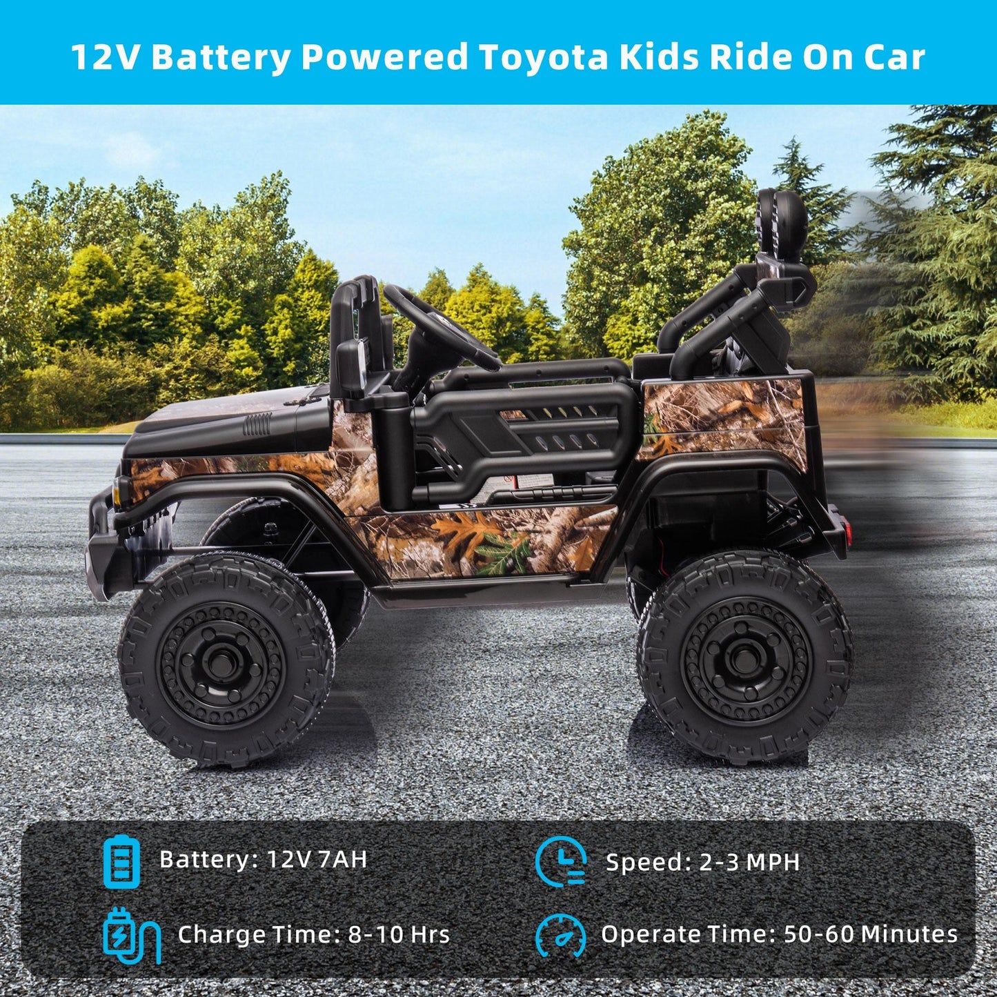 Toyota Ride on Car for Girls and Boys 12V Electric Vehicles with Remote Control, Headlights, Bluetooth, Kids Ride on Toy for 3-5 Years Old