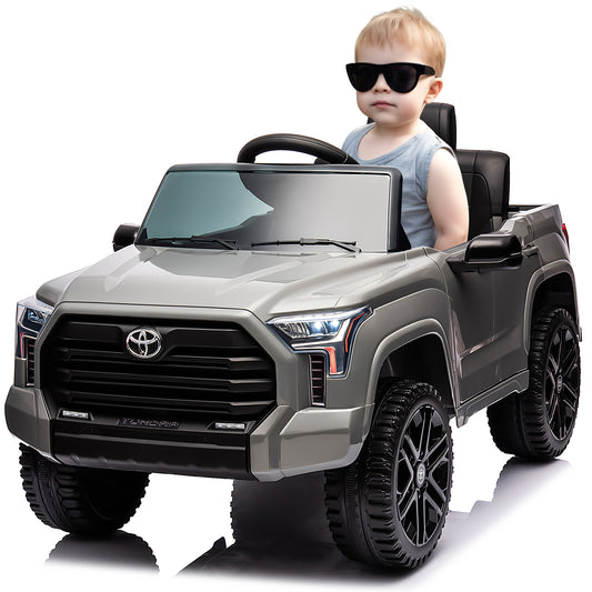 Toyota Tundra Pickup 12V 7A Ride On Cars for Kids, Ride On Toys with Remote Control, Battery Powered Kids Electric Vehicles with Bluetooth Music, USB, Electric Cars for Kids Boys Girls Gifts, Gray