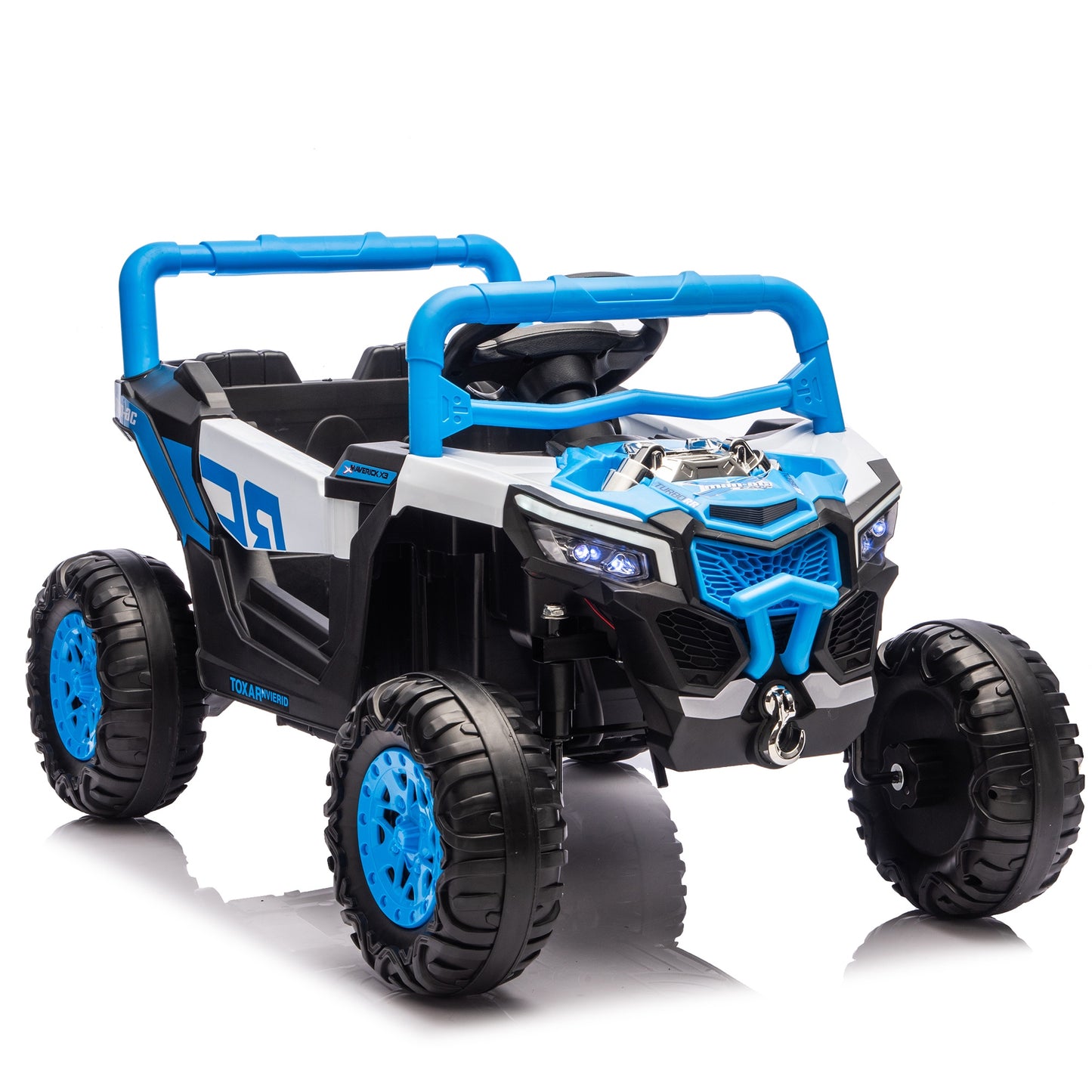 iYofe 12V Powered Ride on Car UTV, Kids Ride on Toys for Toddlers Ages 3-5, Ride on Vehicles with Remote Control, Bluetooth, Music, 4 Wheels Suspension, Electric Cars for Kids Boys Girls, Blue