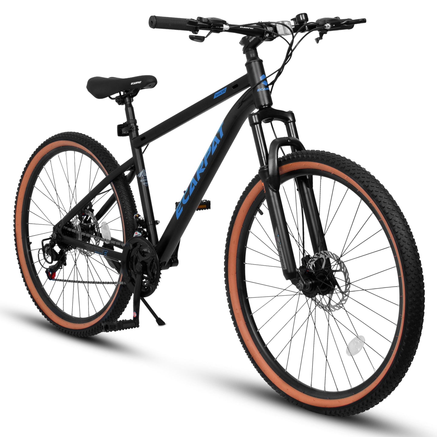 24" Mountain Bikes for Boys Girls, 21 Speed Mountain Bicycle w/ Disc Brakes, Bike for kids Youth Teen Adults, Commuter City Bikes Suit for Rider Height 48"-5'6 Ages 10+, 85% assembled