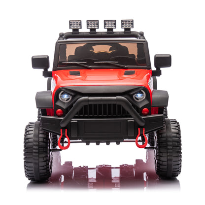iYofe 24V Powered Ride on Cars for Toddlers, Ride on Truck for kids Boys Girls Gifts 2-5, Ride on Toys with Remote Control, Bluetooth, Music, LED Light, MP3 Player, 4 Wheel Suspension, Red