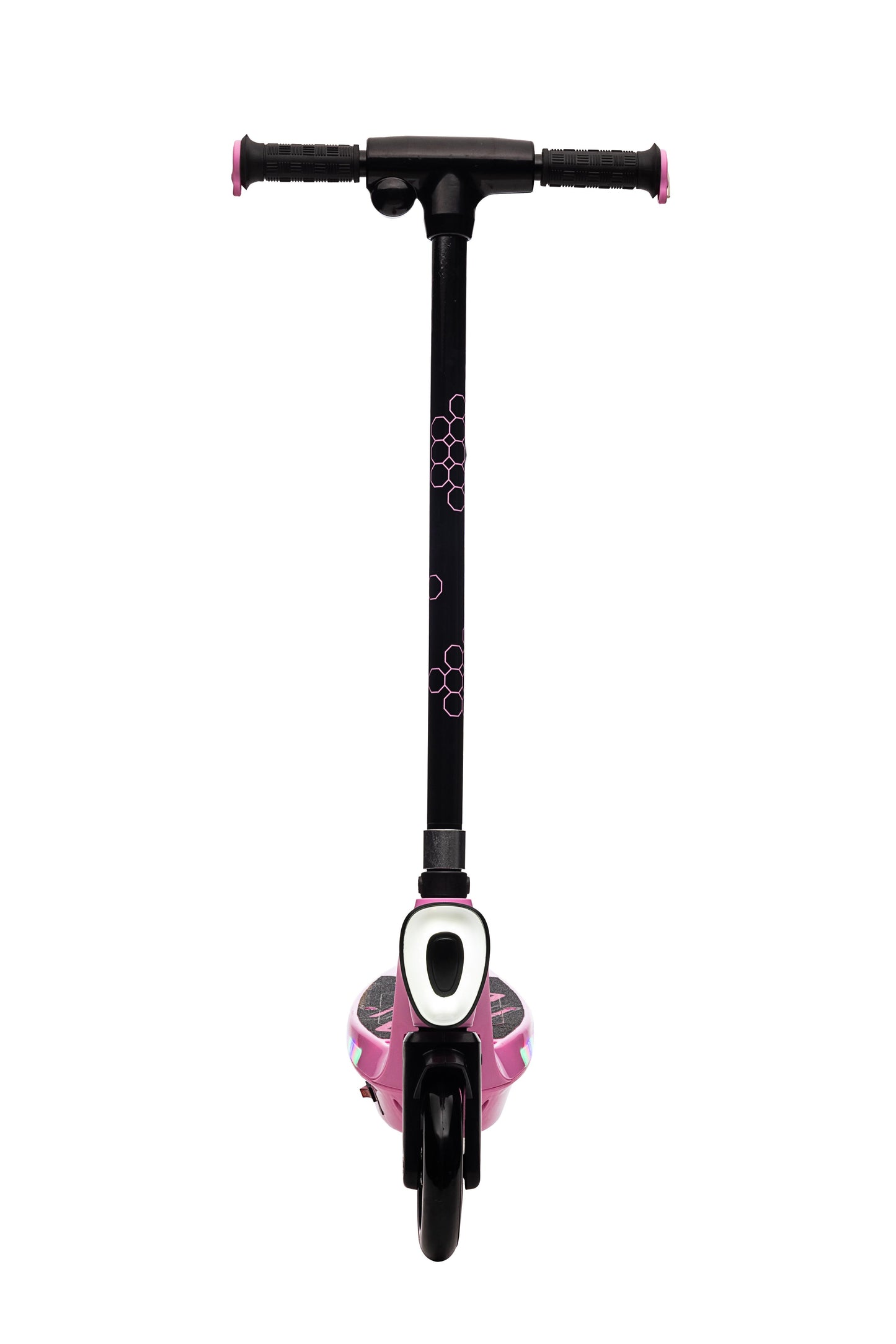 iRerts Kids Electric Scooter for 6-14 Year Old, Portable Kids Scooter for Boys Girls, 12V 45W Kids Electric Scooter with Front Big Light, Rear Brake, Colorful Deck Light, Pink