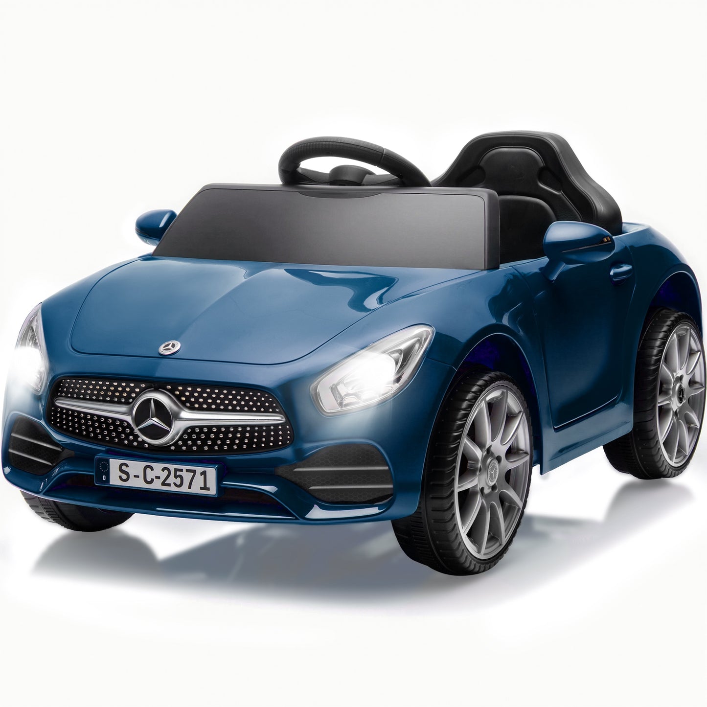 12V Ride on Toy for Kids, Licensed Mercedes-Benz CLS 350 Powered Ride on Car with Remote Control, Kids Electric Cars for Boys Girls 2-5 with Bluetooth, Music, LED Lights, 3 Speeds, 4 Wheelers, Blue