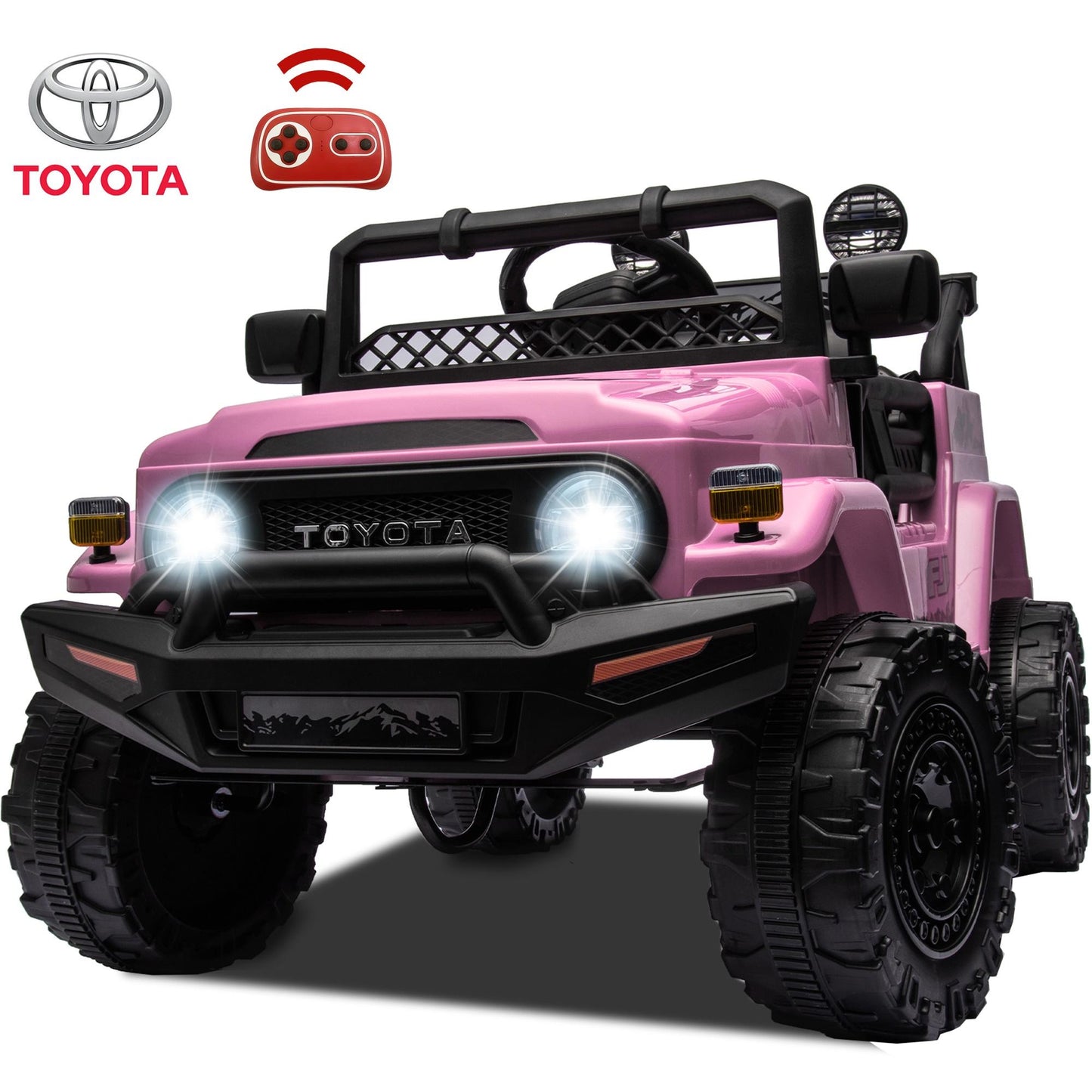 Toyota Ride on Car for Girls and Boys 12V Electric Vehicles with Remote Control, Headlights, Bluetooth, Kids Ride on Toy for 3-5 Years Old