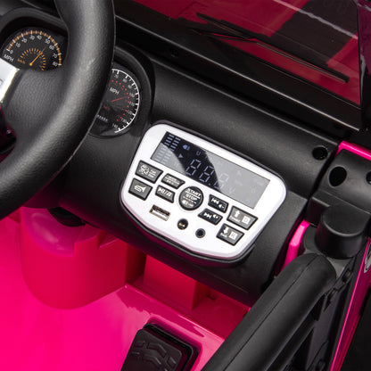 iYofe 24V Powered Ride on Cars for Toddlers, Ride on Truck for kids Boys Girls Gifts 2-5, Ride on Toys with Remote Control, Bluetooth, Music, LED Light, MP3 Player, 4 Wheel Suspension, Rose Pink