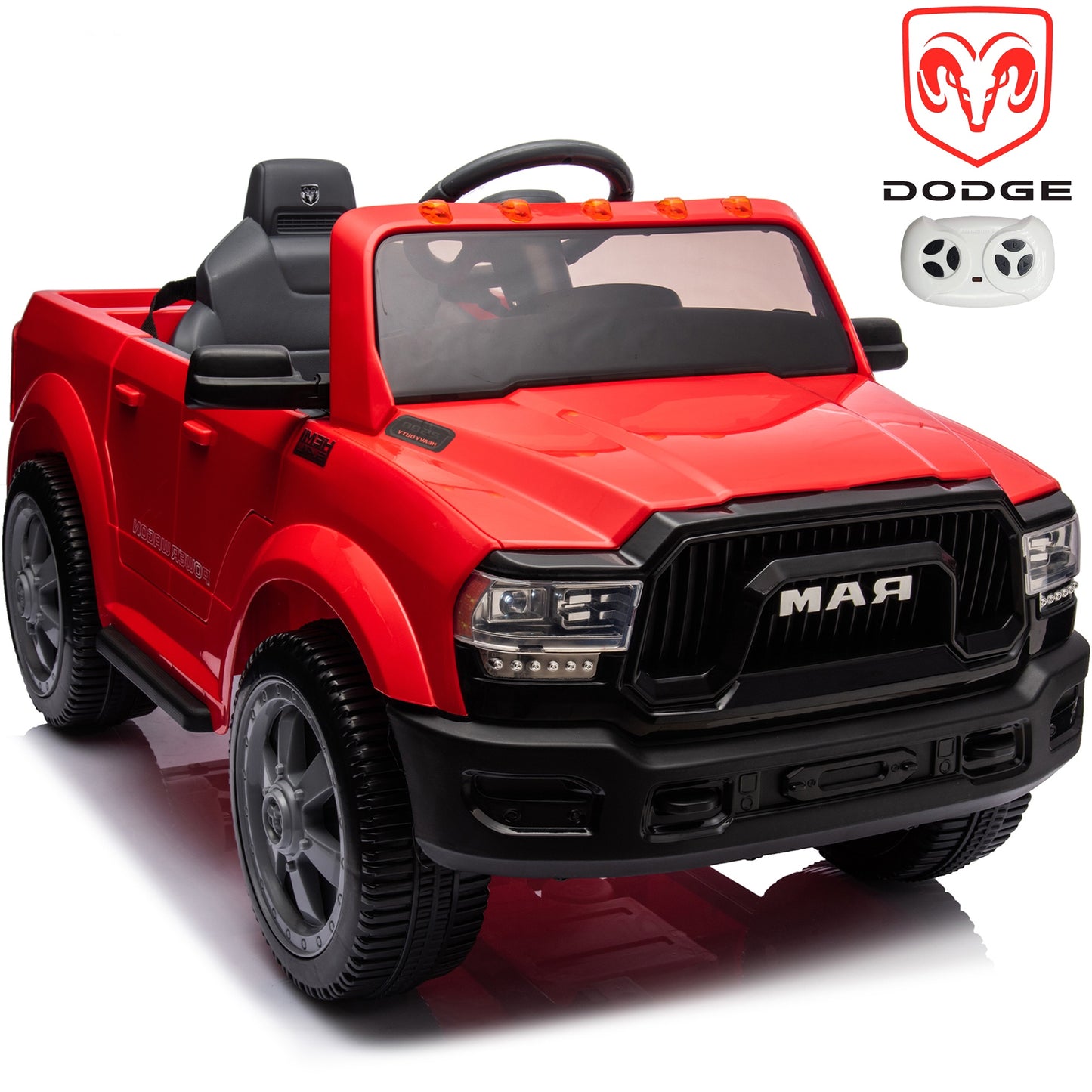 12V Ride on Truck Toy, Dodge RAM Kids Electric Vehicle Car with Remote Control, Battery Powered Ride on Car for Boys Girls w/ Rear Wheel Suspension, Bluetooth