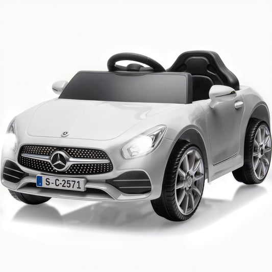 12V Ride on Toy for Kids, Licensed Mercedes-Benz CLS 350 Powered Ride on Car with Remote Control, Kids Electric Cars for Boys Girls 2-5 with Bluetooth, Music, LED Lights, 3 Speeds, 4 Wheelers, White