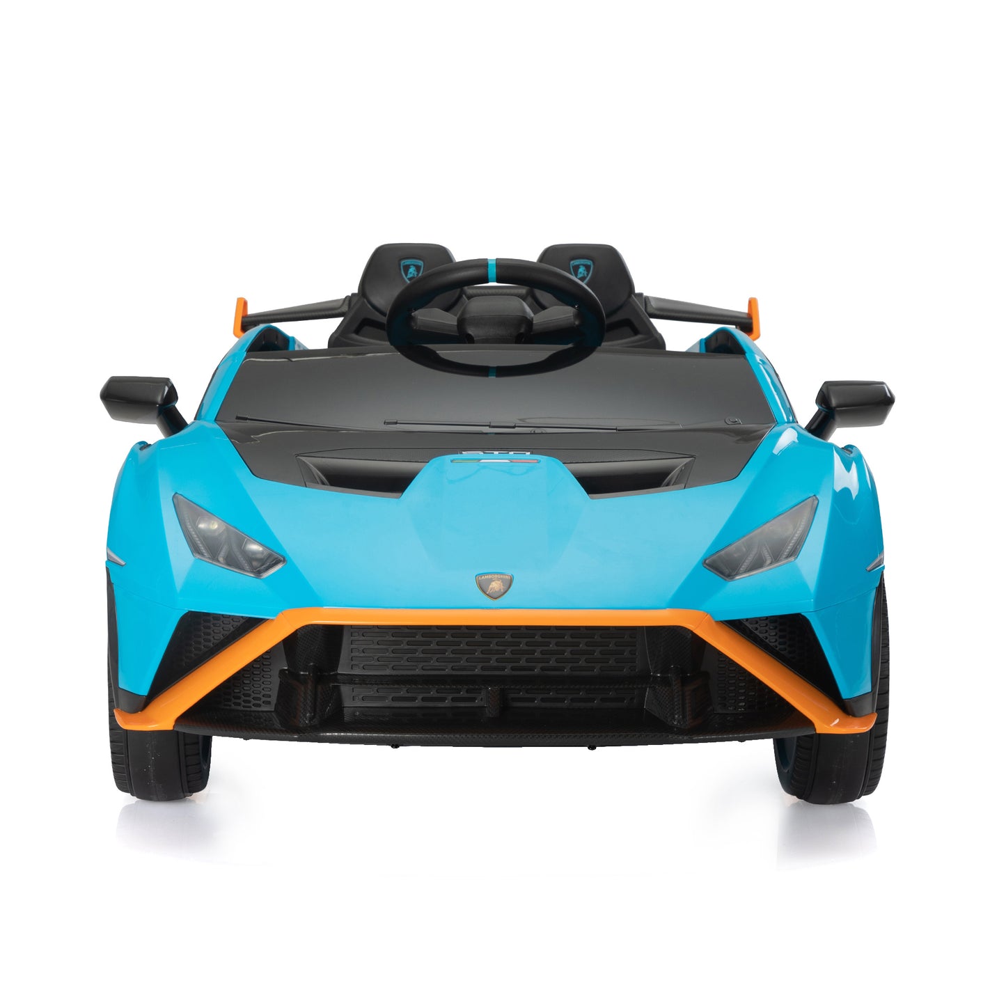 24V Powered Ride on Cars for kids, Licensed Lamborghini Sto Ride on Toy with Remote Control, Music Player, LED Light, Safety Belt, 4 Wheels Suspension Electric Vehicles for 3-5 Years Boys Girls, Blue