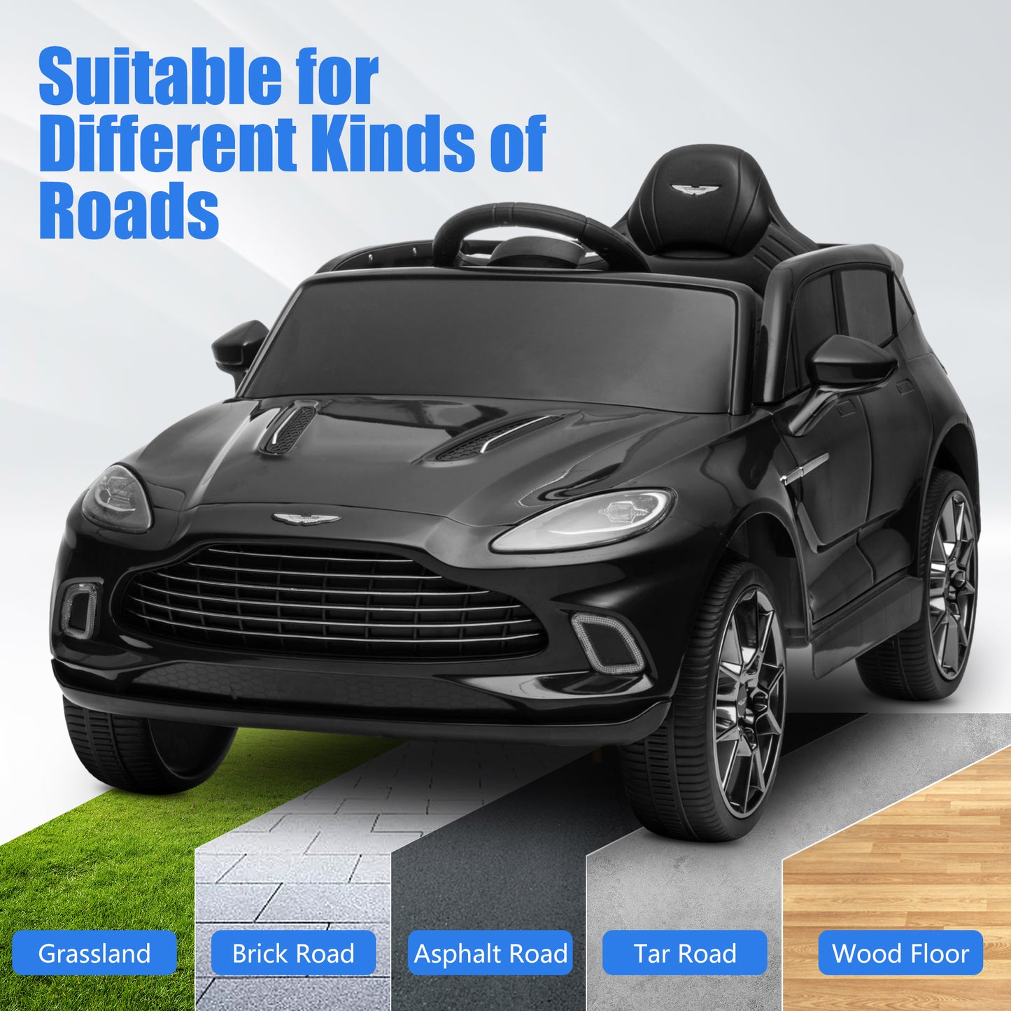 12V Ride On Car for Kids, iYofe Electric Vehicle Cars for Boys Girls, Ride On Truck with Remote Control, Battery Powered 4 Wheels Realistic Off-Road UTV Car, Ride On Toy for Birthday Gift, Black, R5351