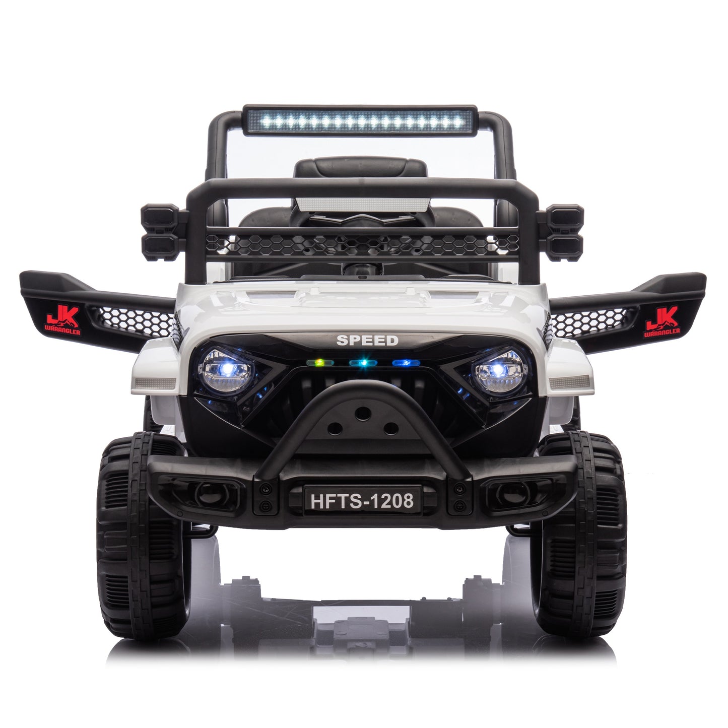 iYofe 12V Ride on Cars with Remote Control, Powered Kids Ride on Toys Truck for Boys Girls Ages 2-5, Toddler Cars Kids Electric Vehicles with Bluetooth Music, USB/MP3 Ports, 4 Wheel Suspension, White