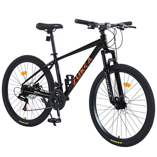 26" Mountain Bikes for Adults Teens, 24 Speed Mountain Bicycle w/ Disc Brakes, Bike for Mens Womens, City Commuter Bikes Suit for Rider Height 5'4"-6'2", 85% assembled (Black)