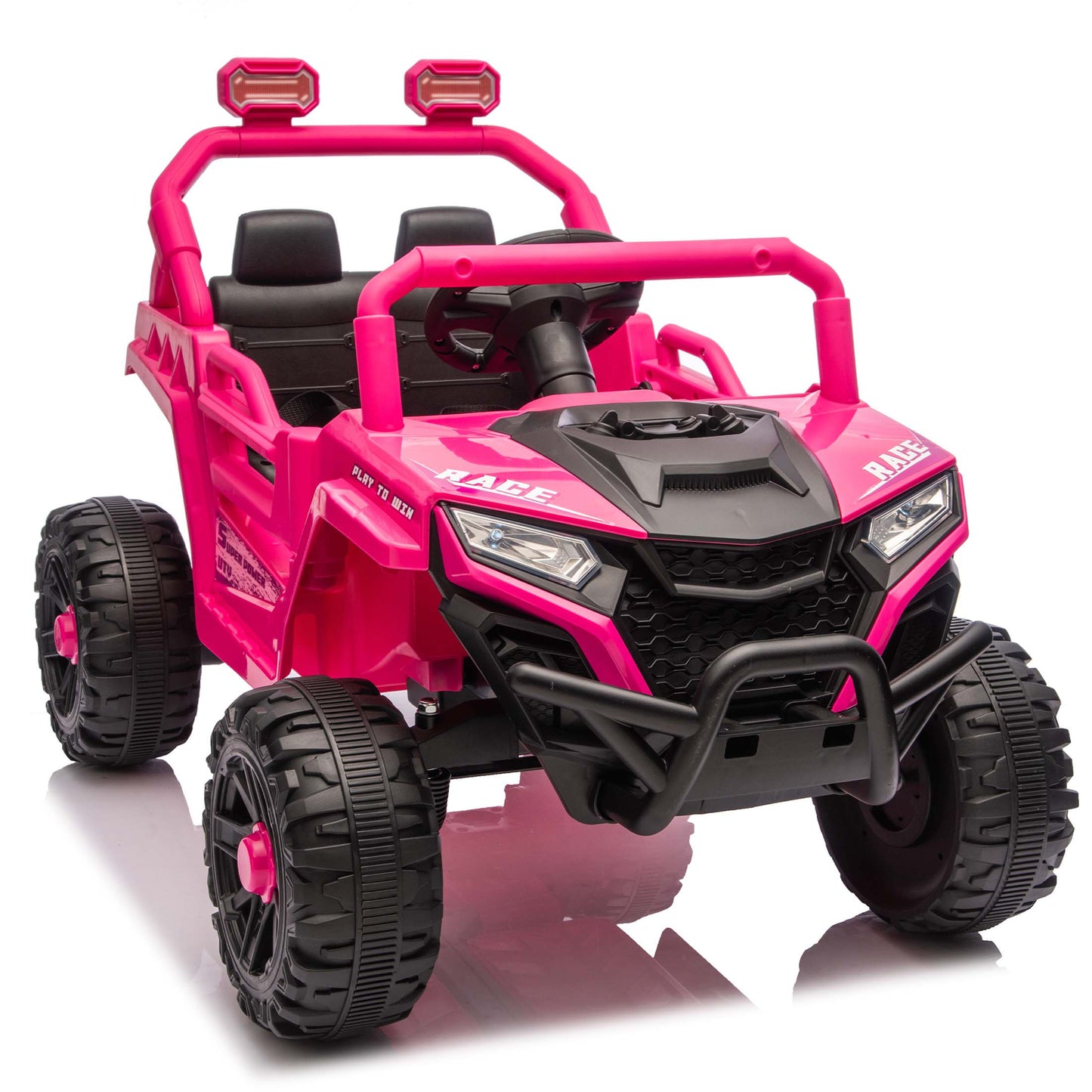 iYofe 12V Powered Ride on Car UTV, Kids Ride on Toys for Toddlers Ages 3-5, Ride on Vehicles with Remote Control, Bluetooth, Music, 4 Wheels Suspension, Electric Cars for Kids Boys Girls, Pink