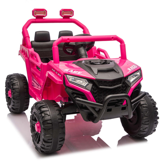 iYofe 12V Powered Ride on Car UTV, Kids Ride on Toys for Toddlers Ages 3-5, Ride on Vehicles with Remote Control, Bluetooth, Music, 4 Wheels Suspension, Electric Cars for Kids Boys Girls, Pink
