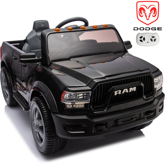 12V Ride on Truck Toy, Dodge RAM Kids Electric Vehicle Car with Remote Control, Battery Powered Ride on Car for Boys Girls w/ Rear Wheel Suspension, Bluetooth