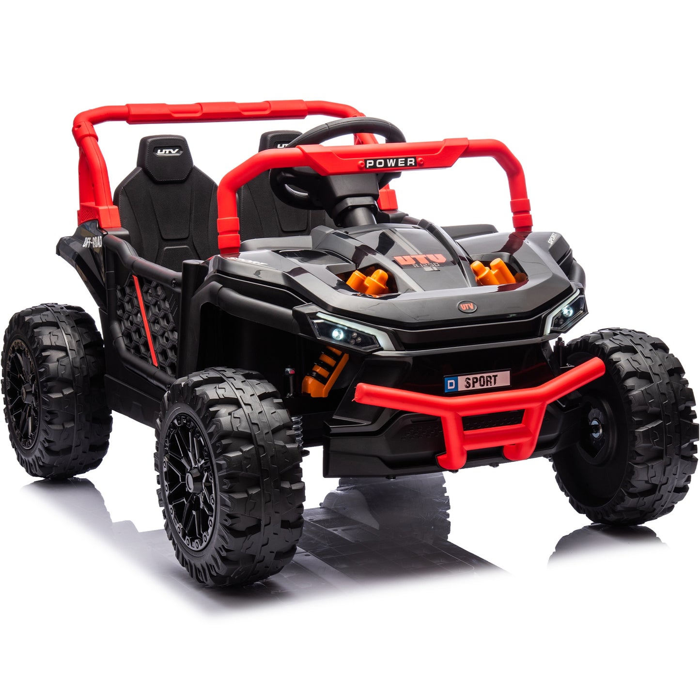 24V Kids Ride on Toy UTV w/Parents Remote Control, Battery Powered Motorized Electric Vehicle Car w/Bluetooth and Rear Storage, Ride on Car UTV for Boys Girls Ages 3-8, Four Wheel suspension