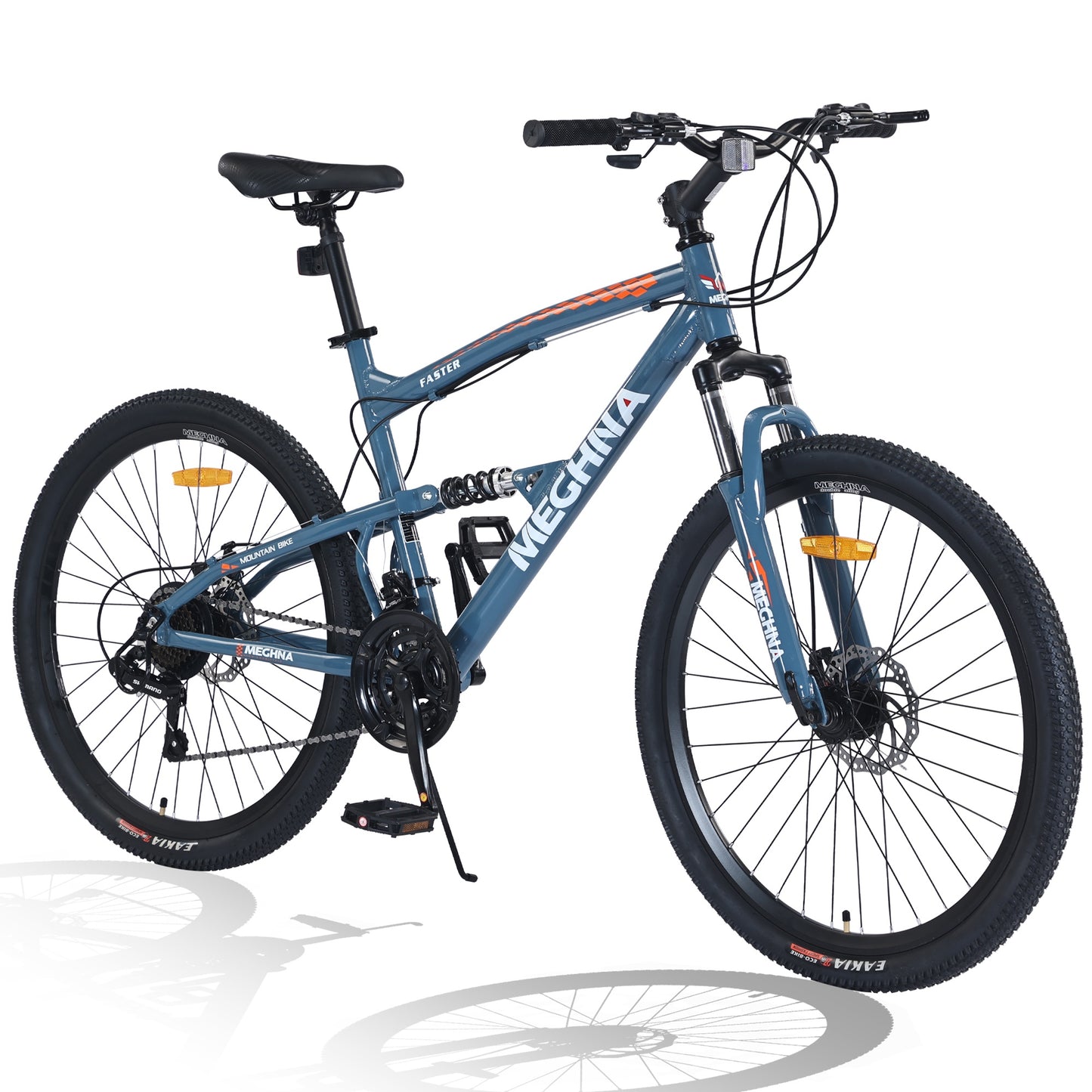 26 inch Mountain Bikes for Adults, 21 Speed Mountain Bicycle w/ Dual Suspension, Commute Bike w/ Disc Brakes, City Bike, Street Bicycles for Mens Womens, Aluminum Alloy Frame, 85% assembled