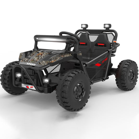 iYofe 36V Ride on Car, Powered Ride on UTV Toys for Big Kids Boys Girls Ages 5+, Kids Electric Cars with Bluetooth, Music, 4 Wheels Spring Suspension, without Remote Control, Black