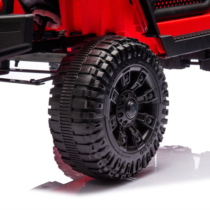 iYofe 24V Powered Ride on Cars for Toddlers, Ride on Truck for kids Boys Girls Gifts 2-5, Ride on Toys with Remote Control, Bluetooth, Music, LED Light, MP3 Player, 4 Wheel Suspension, Red