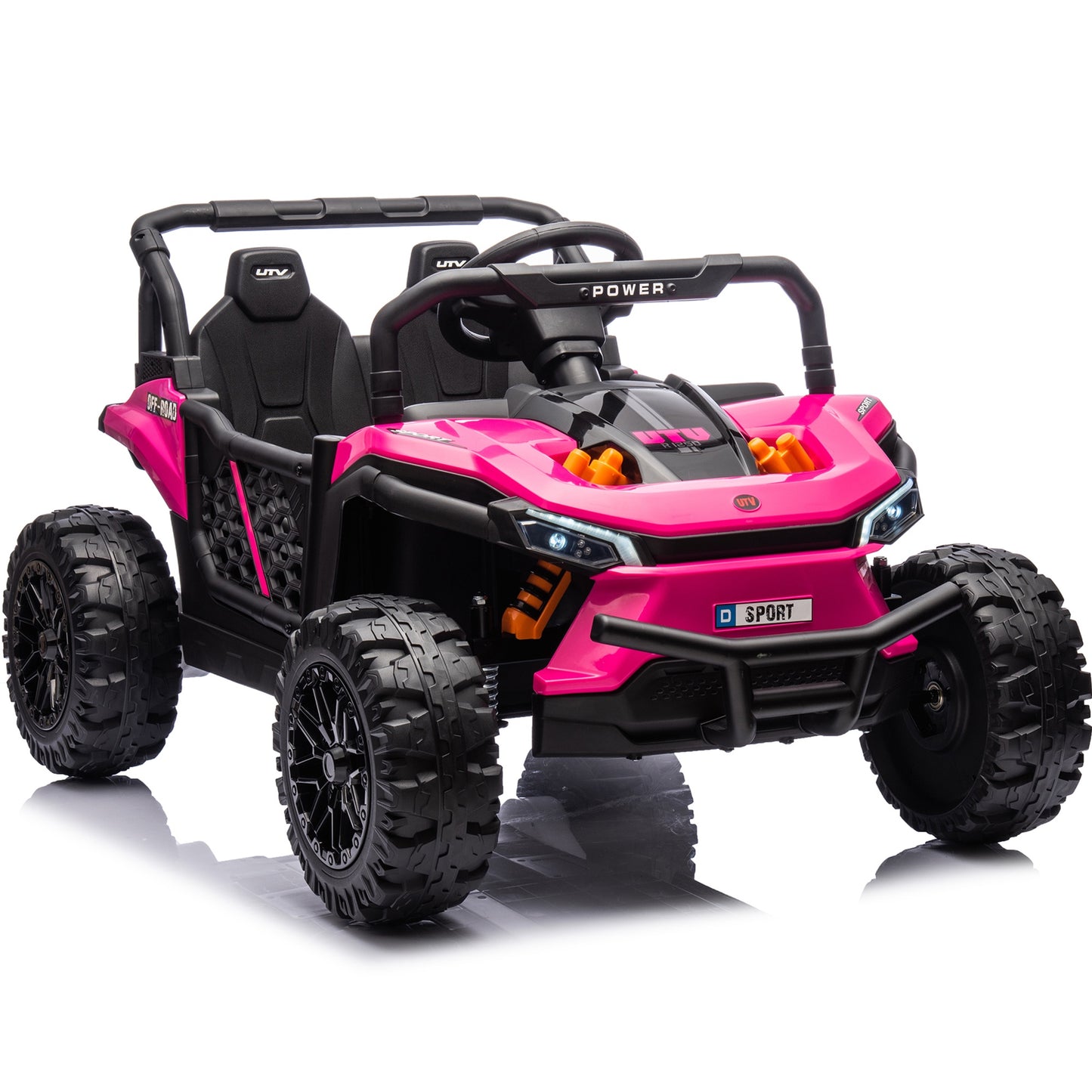 24V Kids Ride on Toy UTV w/Parents Remote Control, Battery Powered Motorized Electric Vehicle Car w/Bluetooth and Rear Storage, Ride on Car UTV for Boys Girls Ages 3-8, Four Wheel suspension