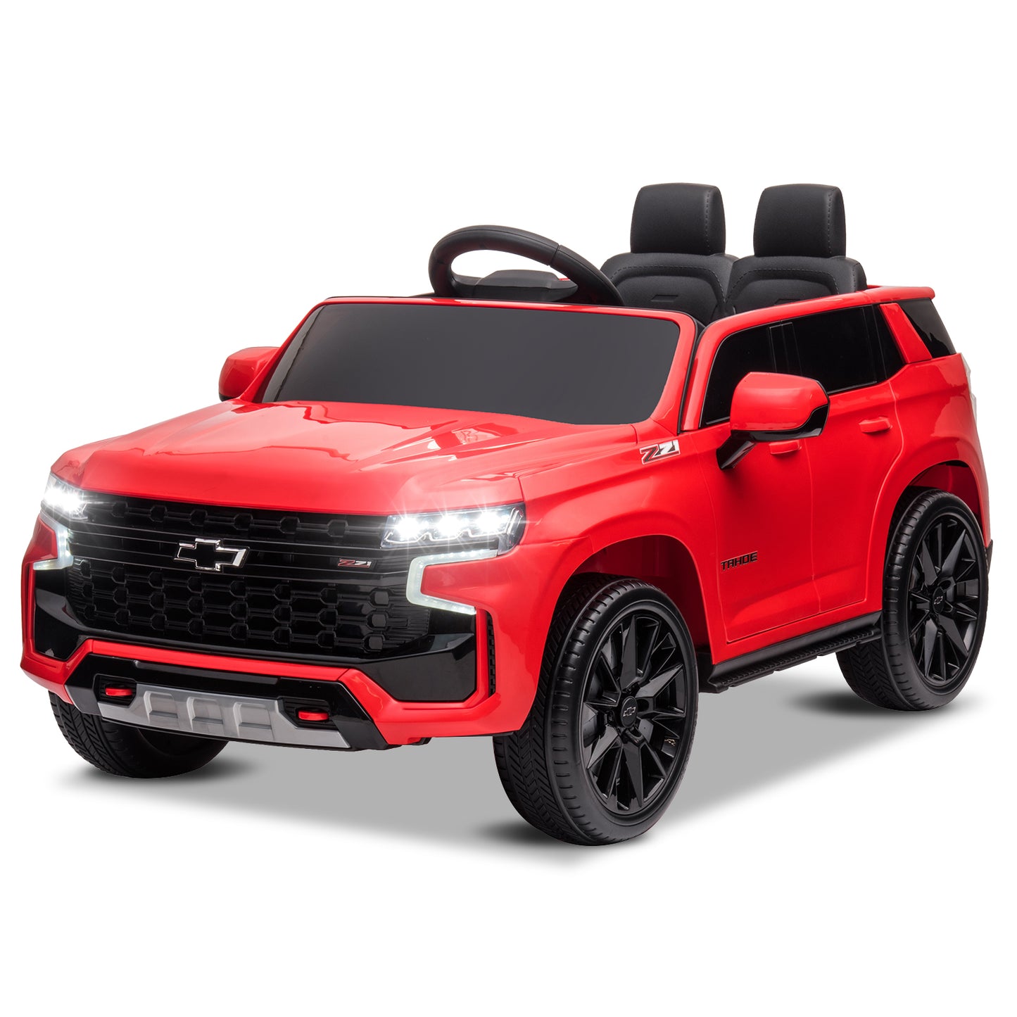 Chevrolet Tahoe Kids Ride on Car, 12V Powered Ride on Toy with Remote Control, 4 Wheels Suspension, Safety Belt, MP3 Player, LED Lights, Electric Vehicles for 3-5 Years Boys Girls